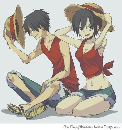 One Piece  -  Luffy -  Rule63  -  Genderbend I would do this for Halloween :) #OnePiece #Rule63 Anime Trap, Luffy Cosplay, Rule 63, One Piece Fanart, One Piece Luffy, Naruto Anime, Monkey D Luffy, Twin Sisters, One Piece Manga