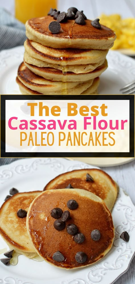 Paleo Pancakes Cassava Flour, Paleo Vegan Pancakes, Cassava Flour Pancakes Egg Free, Cassava Pancakes Recipe, Cassava Flour Crepes, Cassava And Almond Flour Recipes, Aip Pancakes Egg Free, Recipes With Cassava Flour, Tapioca Flour Pancakes