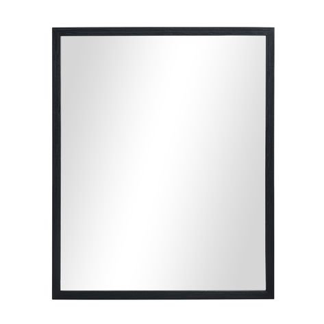 Mainstays 23X29 Black Finish Rectangular Wall Mirror - Walmart.com Mirrors On Wall Ideas, Mirrors On Wall, Black Mirrors, Entry Mirror, Front Door Entry, Mirror Words, Rectangular Wall Mirror, Big Mirror, Modern Wall Mirror