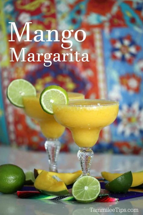 Key Lime Margarita, Mango Margaritas, Mango Margarita Recipe, Frozen Mango Margarita, Easy Margarita Recipe, Liqueur Drinks, Margarita Ingredients, Margarita Day, National Margarita Day