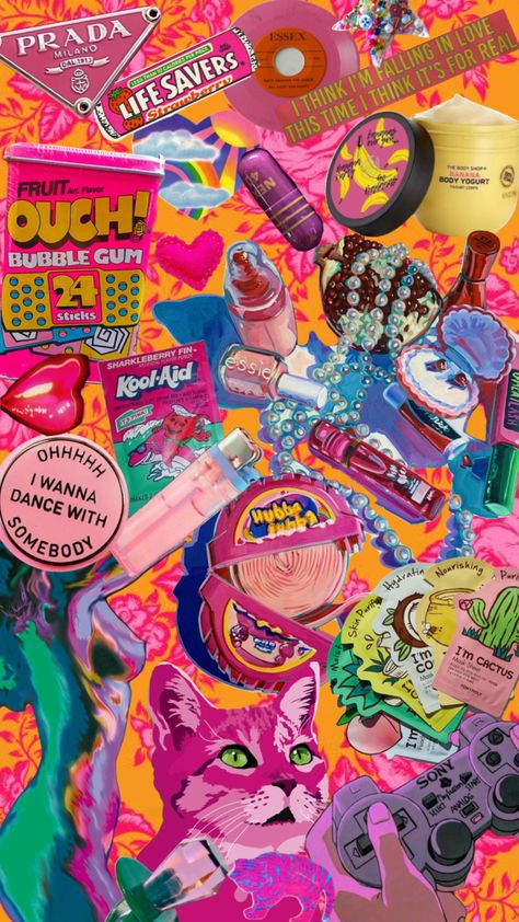 Bubble Gum Pop Aesthetic, Bubble Pop Electric Aesthetic, City Pop Wallpaper, Bubble Gum Pink Wallpaper, Bubblegum Pop Aesthetic, Hyper Pop Aesthetic, Bubblegum Illustration, Bubble Gum Illustration, Bubblegum Core