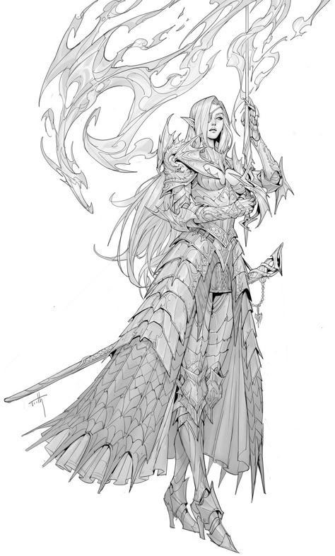 Paladin Of Bahamut, Tooth Wu, Dark Paladin, Asoiaf Art, Concept Artist, D&d Dungeons And Dragons, Dungeons And Dragons Homebrew, Fantasy Armor, Cool Sketches