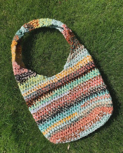 THE CHAOS BAG by NamiNamiParis on Etsy! This was such an easy project and great if you want to use up some scrap yarn! Perfect blend of sustainability and style♻️🧶 #crochetbag #handmadebag #baginspo #slowfashioninspo #handmademarketbag #shoulderbag #crochetshoulderbag #crochetersofinstagram #crocheting #crochetinglove #crochetpattern #crochetbaginspo #handmadebaginspo #autumnbag #handbag #crochetbagpatterns #yarnaddict #easycrochetpattern #crochetingbags #crochet #crochetaddict #recycle #sc... Crochet Scrap Yarn Bag, Crochet Scrap Yarn Projects, Scrap Yarn Projects, Scrap Yarn, Crochet Handbag, Crochet Shoulder Bag, Handmade Market, Yarn Bag, Yarn Projects