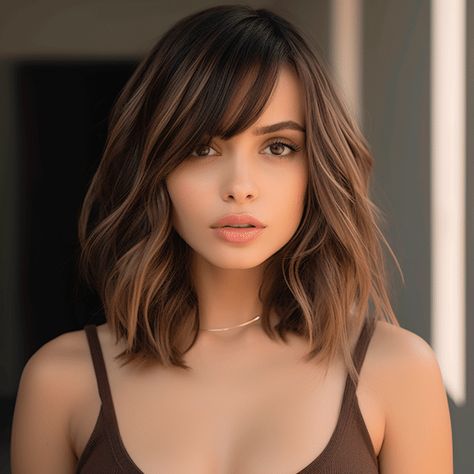 Side Swept Curtain Bangs Shoulder Length Hair With Bangs, Bangs With Medium Hair, Peinados Fáciles Para Cabello Corto, Shoulder Length Hair Cuts, Haircuts For Medium Hair, Mid Length Hair, Short Hair With Bangs, Bob Haircuts, Haircuts With Bangs