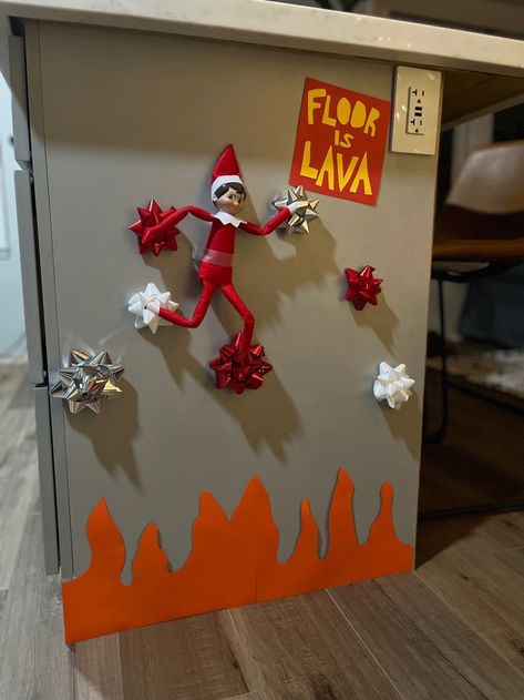 Wrapping Paper Elf On The Shelf Ideas, Easy But Fun Elf On The Shelf Ideas, St Nicholas Day Elf On The Shelf, Elf On The Shelf Ring Doorbell, Elf Ideas For Multiple Elves, Elf On The Shelf The Floor Is Lava, Elf Floor Is Lava, Elf On The Shelf Floor Is Lava, Floor Is Lava Elf On Shelf