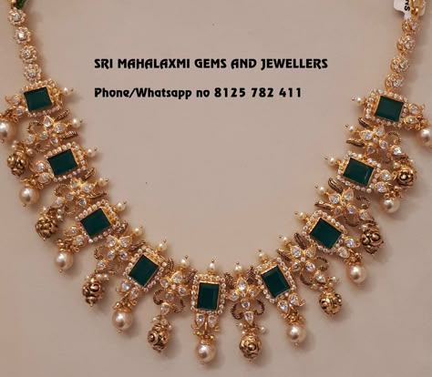 Emeralds Necklace, Bridal Jewelry Gold, Necklaces Simple, Necklace With Pearl, Beautiful Gold Necklaces, Gold Jewelry Simple Necklace, Gold Necklace Indian Bridal Jewelry, Gold Necklace Simple, Gold Necklace Indian