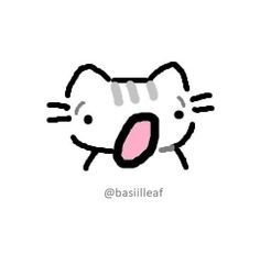 Funny Cat Doodles, Shocked Cat, Cat Doodles, Cat Emoji, Chibi Cat, Goofy Drawing, Cat Doodle, Emoji Art, Kitty Drawing