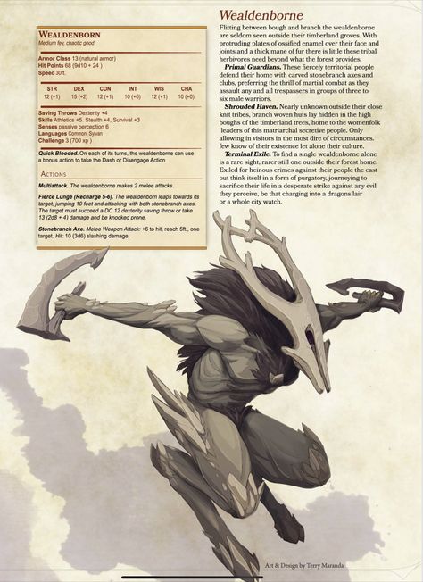 Dnd Feywild Creatures, Dnd Fey Creatures, Dnd Enemies Low Level, Dnd 5e Homebrew Monsters Low Level, Fey Creatures Dnd, Dnd Monster Stat Block, Fantasy Races Concept, Dnd Fey, Dungeon Monsters