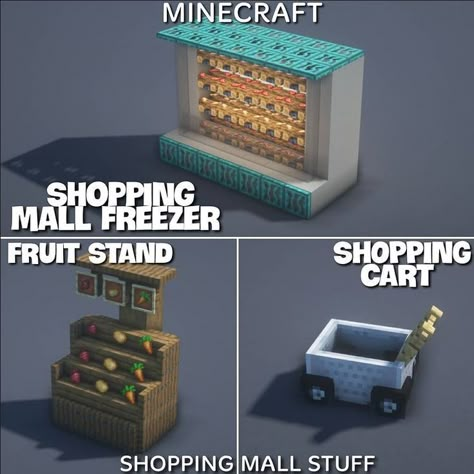 Minecraft Stores, City Minecraft, Minecraft Shops, Minecraft Decor, Case Minecraft, Mc Build Ideas, Minecraft Decoration, Minecraft Town, Build In Minecraft