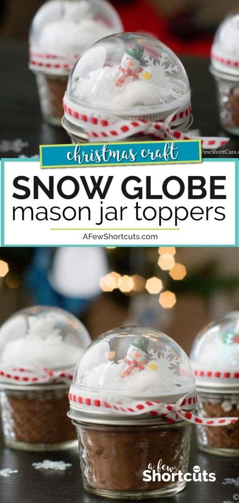 Mason Jar Toppers, Thankful Gifts, Snow Globe Mason Jar, Jar Toppers, Autumn Treats, Globe Gift, Christmas Prep, December Christmas, Gift Making