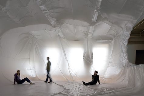 plastic sheeting Plastic Sheet, Leagues Under The Sea, New Media Art, Scenic Design, Studio Shoot, Plastic Sheets, Light Installation, Pop Up Shop, Stage Design