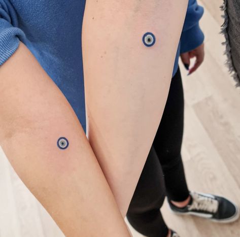 Evil Eye Neck Tattoos Women, Evil Eye Best Friend Tattoo, Matching Evil Eye Tattoo, Evil Eye Matching Tattoo, Tattoo Ideas Evil Eye, Tattoo Ideas Evil, Simple Evil Eye Tattoo, Evil Eye Tattoo For Women, Bullseye Tattoo