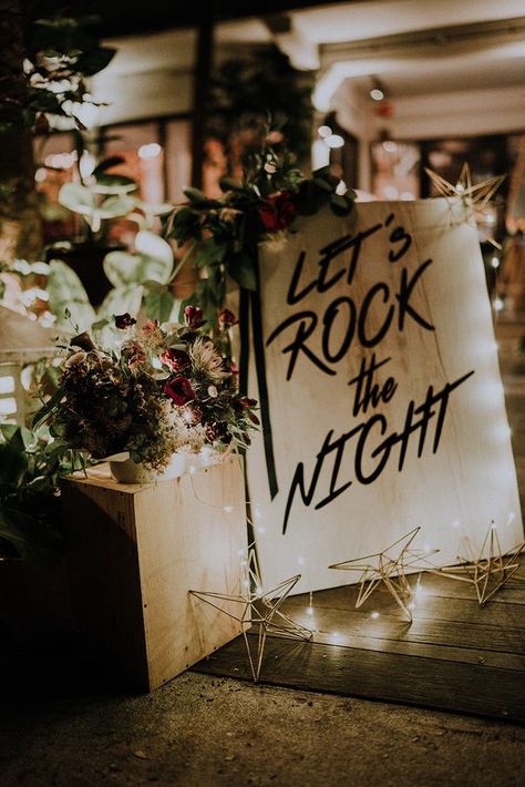 24 Music-Inspired Wedding Ideas That Will Hit a High Note with Your Guests Classic Rock Wedding Theme, Edgy Wedding, Rock N Roll Wedding, Music Themed Wedding, Wedding Thanks, Rock Wedding, Rock N Roll Bride, Goth Wedding, Dark Wedding