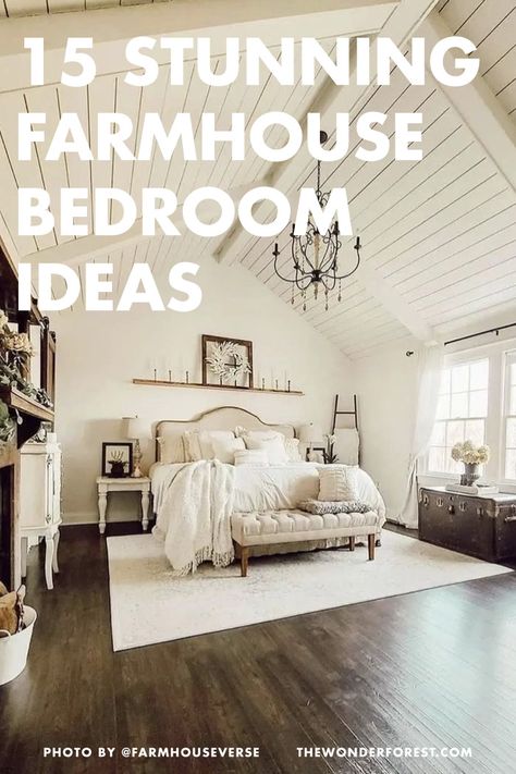 Modern Farmhouse Bedroom Master Suite, Simple Farmhouse Bedroom, Modern Farmhouse Bedrooms, Modern Country Bedrooms, Farmhouse Chic Bedroom, Farm Bedroom, Farmhouse Guest Bedroom, Farmhouse Bedroom Furniture, Rustic Farmhouse Bedroom