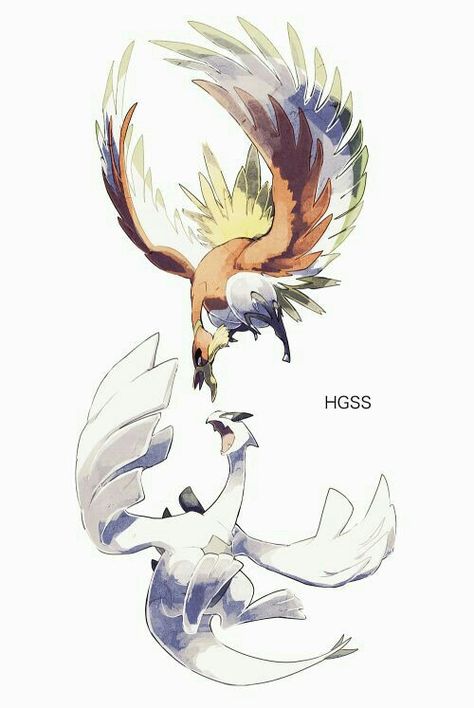 Pokémon Gold And Silver, Pokemon Lugia, Pokemon Fusion Art, Gold Pokemon, Pokemon Tattoo, Pokemon Images, Pokémon Master, Pokemon Fusion, Pokemon Drawings