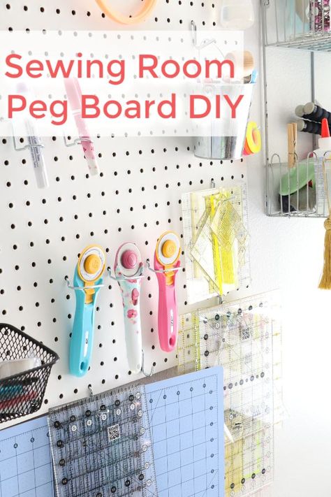 Sewing Room Peg Board, Sewing Pegboard Organization, Craft Room Peg Board, Peg Board Diy, Peg Board Storage, Quilting Storage, Costume Room, Melanie Ham, Desk Station