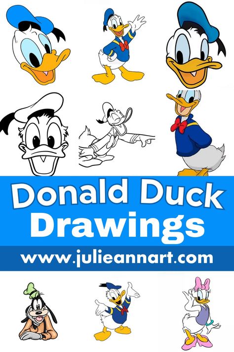 28 Easy Donald Duck Drawings Donald Duck Tattoo, Duck Drawings, Donald Duck Drawing, Drawing Disney, Duck Tattoos, Drawing Collection, Duck Drawing, Cartoon Drawings Disney, Duck Art