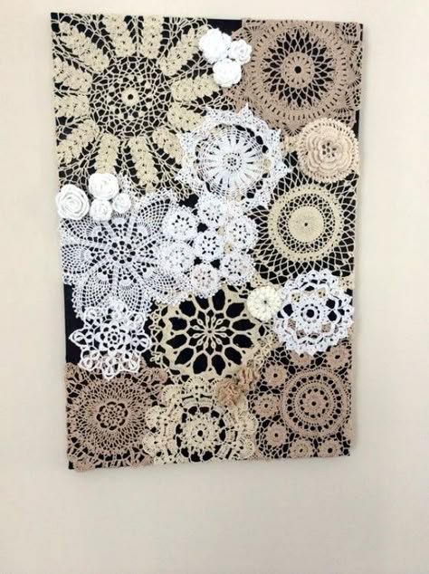 Whether it is a crocheted doily or a lace or paper doily, you can create some amazing home decor items with this Creative Doily Craft Ideas For You. Framed Doilies, Doily Crafts, Art Au Crochet, Doily Art, Doilies Crafts, Lace Crafts, Paper Doilies, Diy Decor Crafts, Diy Crafts For Home Decor