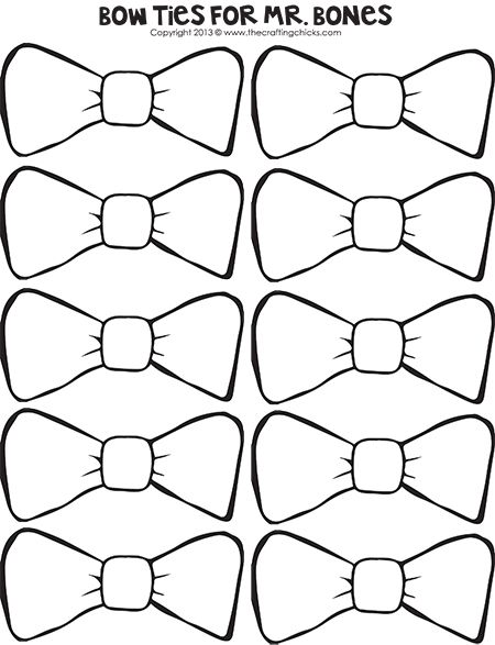 Pin the Bow Tie on Mr. Bones and 11 more Halloween Printables Tie Printable, Bow Tie Template, Tie Template, Bow Tie Party, Theme Carnaval, Mr Bones, Halloween Class Party, Pattern Invitation, Bowtie Pattern