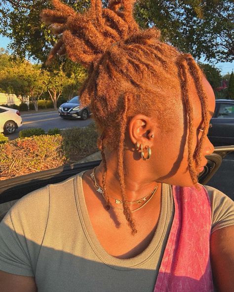 Space Bun Loc Style, Barrel Twist Space Buns Locs, 4c Space Buns, Locs Space Buns, Loc Space Buns, Ginger Locs, Loc Goddess, Space Buns, Short Locs