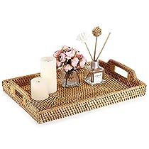 Rattan Serving Tray, Guest Towel Tray, Desktop Organiser, Tray For Coffee Table, Towel Tray, Rectangular Baskets, Tray Storage, Country Cottage Decor, Wicker Tray