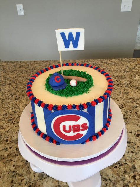 Cubs Birthday Cake, Chicago Cubs Cake, Cubs Cake, 32nd Birthday, Baseball Cake, 2 Tier Cake, 32 Birthday, 21st Birthday Cakes, 21st Birthday Cake