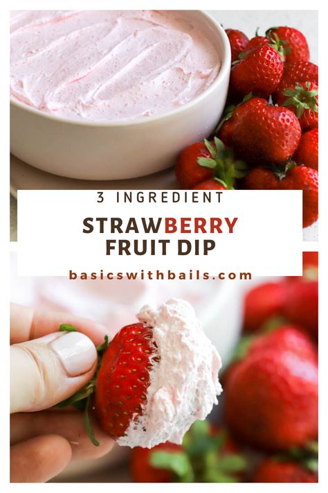 This easy Strawberry Fruit Dip tastes just like that Creamy Cool Whip Fruit Dip we all love but is way healthier. Made with only three ingredients plus some fresh strawberries for dipping you can whip this gluten free and low carb fruit dip up in just a few minutes! The best fruit dip ever! Sugar Free Fruit Dip, Low Carb Fruit Dip, Fruit Fluff Dip, Fruit Dip With Cool Whip, Best Fruit Dip Ever, Strawberry Fruit Dip, Dip With Cool Whip, Cool Whip Fruit Dip, The Best Fruit Dip