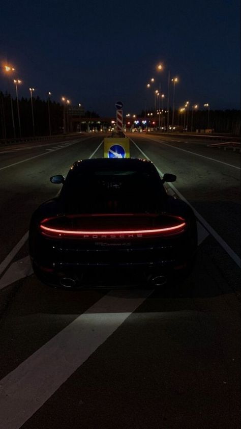 At Night, The Road, Porsche, Sports Car, Road, Cars, Sports, Black