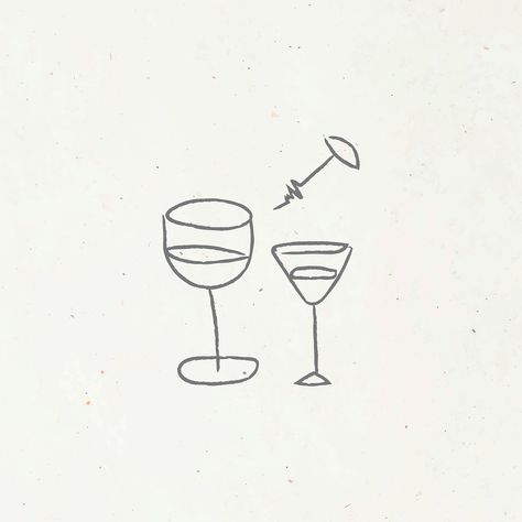 Doodle wine glasses design resource vector | free image by rawpixel.com / nunny Wine Glass Doodle, Wine Doodle, Wine Glass Illustration, Wine Illustration, Glasses Design, Doodle Designs, Doodle Drawings, Free Illustrations, Free Image