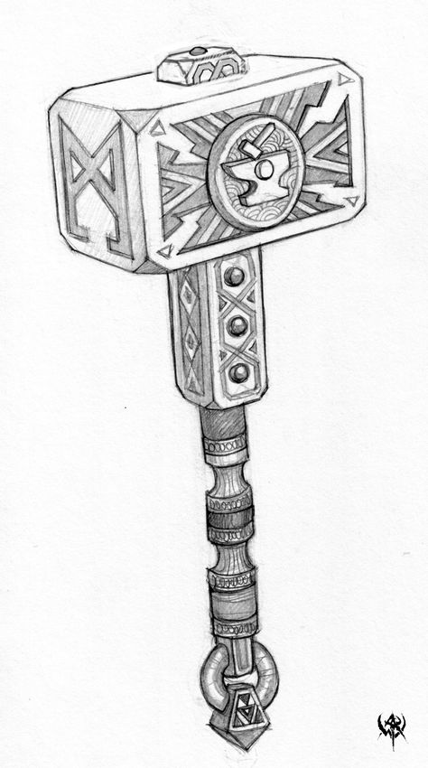 Dwarven hammer Hammer Drawing, Hammer Tattoo, Warhammer Online, Norse Tattoo, Celtic Art, Viking Tattoos, Artwork Images, Medieval Fantasy, Larp