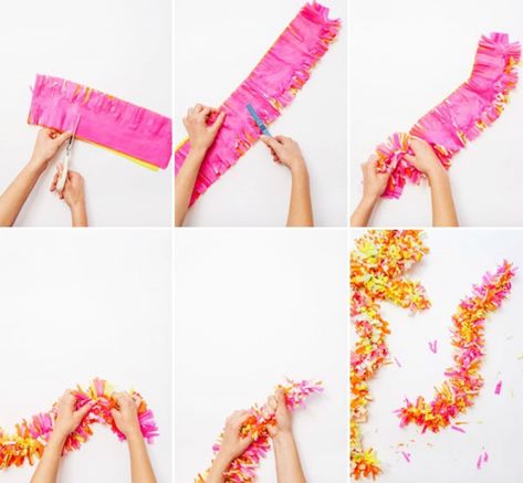 Tissue Paper Crafts: 50 DIY Ideas You Can Make With the Kids • Cool Crafts Photobooth Ideas, Parenting Methods, Tissue Paper Garlands, Paper Flower Garlands, Anniversaire Diy, Tissue Paper Crafts, Party Girlande, Locker Decorations, Party Garland