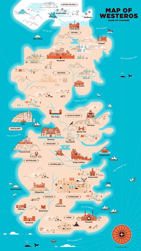 Game Of Thrones Castles, Creative Maps, Maps Illustration, Dessin Game Of Thrones, Game Of Thrones Westeros, Game Of Thrones Map, Westeros Map, Got Map, Game Of Thrones Tattoo