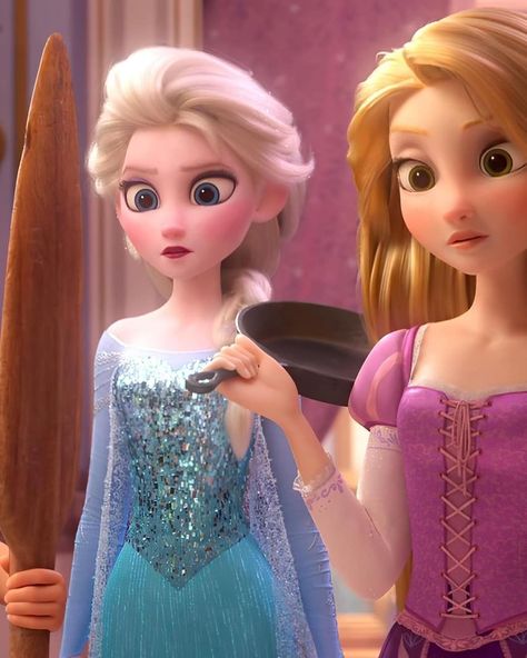 Rapunzel Fan Art, Elsa And Rapunzel, Disney Princess Memes, Sailor Princess, Disney Queens, Disney Princess Elsa, Disney Elsa, Disney Frozen 2, Walt Disney Animation