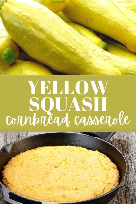 Squash Cornbread Recipe, Easy Squash Recipes, Yellow Squash Recipes, Summer Squash Recipes, Squash Casserole Recipes, Baked Squash, Jiffy Cornbread, Yellow Summer Squash, Squash Casserole