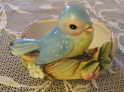 Vintage Knick Knacks, Bird Figurines, Animal Planters, Vintage Ceramics, Unique Planter, Blue Birds, Vintage Kitsch, Pottery Planters, Vintage Planters