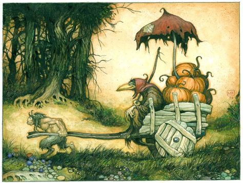 Mythwood - The Art of Larry MacDougall: Images D'art, Halloween Wall Decor, Forest Creatures, Art Et Illustration, Art And Illustration, Fantasy Illustration, Facebook Cover, Woodland Animals, Black Bird