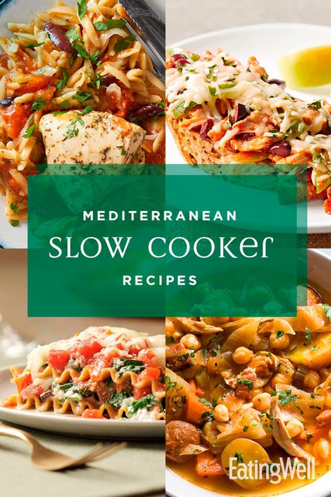 Diet Slow Cooker Recipes, Mediterranean Diet Recipes Breakfast, Mediterranean Recipes Healthy, Mediterranean Diet Recipes Dinners, Mediterranean Diet Meal Plan, Easy Mediterranean Diet Recipes, The Mediterranean Diet, Healthy Slow Cooker, Slow Cooker Recipes Healthy