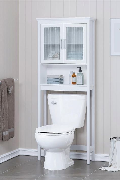 Bathroom Cabinet Organizer, Bathroom Cabinets Over Toilet, Over Toilet Storage, Bathroom Storage Boxes, Shelves Over Toilet, Bathroom Shelves Over Toilet, Over The Toilet Cabinet, White Storage Cabinets, Toilet Shelves