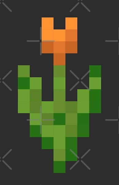 Minecraft Orange Tulip by Hannah Glazebrook | Redbubble Minecraft Orange Tulip, Tulips Minecraft, Flor Minecraft, Prison Recipes, Minecraft Flowers, Cozy Activities, Minecraft Painting, Minecraft Room Decor, Rumah Minecraft Sederhana