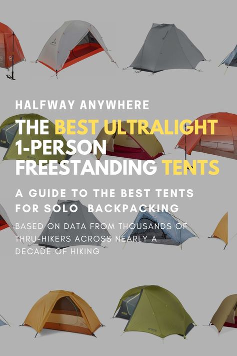 Your guide to the best ultralight freestanding 1-person tents and shelters for solo backpacking, camping, and outdoor adventures. Solo Backpacking, One Person Tent, Ultralight Tent, John Muir Trail, Backpacking Camping, Cool Tents, Ultralight Backpacking, Continental Divide, Backpacking Tent