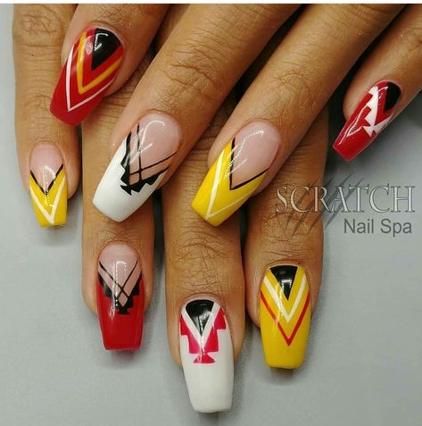 Indian Nails, Black And White Nail Designs, Checkered Nails, Western Nails, Nails Yellow, Black Acrylic Nails, French Acrylic Nails, French Nail Designs, Super Nails