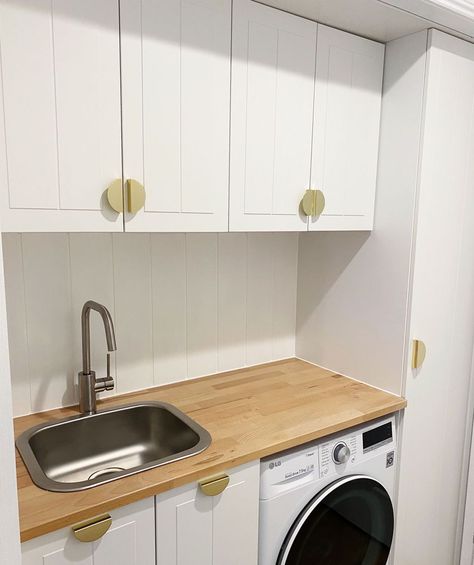 Laundry Linen Cupboard, Bunnings Laundry Ideas, European Laundry Ideas, Vj Panel Laundry, European Laundry Cupboard, Laundry Cupboard Storage, Laundry Cupboard Ideas, Bunnings Laundry, Bunnings Diy