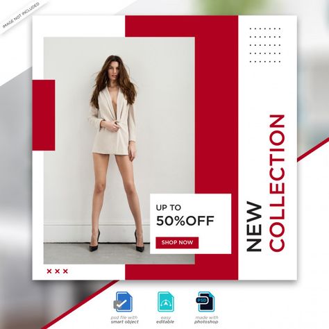 Fashion sale social media post template ... | Premium Psd #Freepik #psd Fashion Instagram Post Ideas, Fashion Creative Post, Fashion Poster Design Ideas, Fashion Post Design, Fashion Social Media Design, Fashion Ads Design, Fashion Design Poster, Social Media Clothes, Clothes Poster