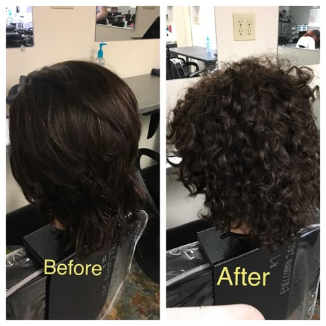 Perms Before And After, Spiral Perm Short Hair, Loose Curl Perm, Short Perm, Perm Curls, Curly Perm, Long Hair Perm, Spiral Perm, Short Permed Hair