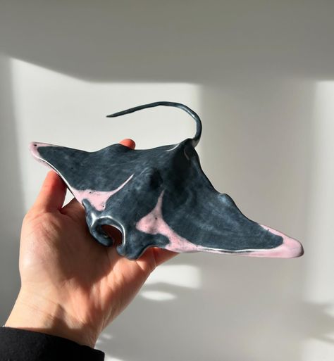 A bit of a different piece, this one’s made from clay! Aside from painting and drawing, I have recently gotten into playing around with pottery and clay. Of course, I chose to create a manta ray - my fave animal ;) Thoughts on this one? 🌊 #clay #pottery #mantaray #claymantaray #stingray #matte #clayart #potteryart #oceananimal #marine #artwork #marineart #sea #artist #youngartist #nature Ceramic Stingray, Clay Stingray Tutorial, Clay Manta Ray, Clay Stingray, Clay Sea Animals, Marine Art, Manta Ray, Ocean Animals, Stingray