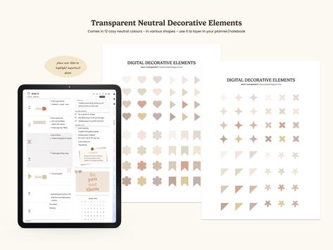 decorate your planner/notebook layout with our cozy neutral sticker set, it comes with transparent sticky notes, cozy neutral colours of sticky notes and smi-transparent planner stickers Neutral Planner, Neutral Stickers, Notebook Layout, Stickers For Planner, Notion Inspo, Stickers Digital Planner, Transparent Sticky Notes, Ipad Goodnotes, Planner And Journal