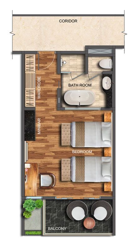 In House Spa Room, Resort Room Plan, Resort Room Design, Hotel Suite Room, Beach Hotel Room, Bathroom With Bathtub, Hotel Room Plan, Spa Garden, Hotel Room Design Plan