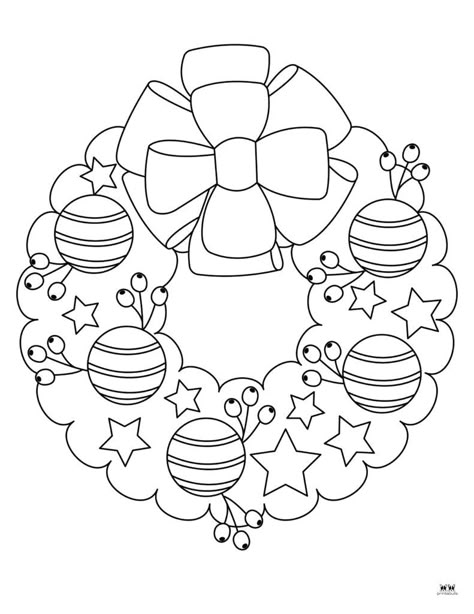 Get your kids into the festive Christmas season with these FREE printable Christmas wreath coloring pages. Choose from 25 unique pages. Print from home! Christmas Wreath Coloring Pages, Wreath Coloring Pages, Cookie Transfers, Wreath Printable, Paint Party Ideas, Easy Christmas Treats, Xmas Wreaths, Free Christmas Printables, Christmas Coloring