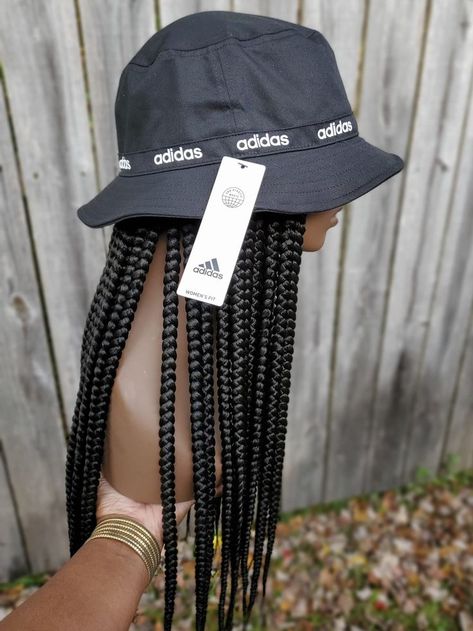 Adidas Bucket Hat 🚫 No Glue 🚫 No Crochet Braids ✅️ Individually Braided And Installed ✅️ Hot Water Set #clcbam #clcbamrollingbangles #clcbambraidedhats #braider #braids #longbraids #boxbraids #boxbraidstyles #mediumbraids #knotlessbraids #instabraids #braidedhats #braidedhatwigs #braidwigs #wigs #hats #buckethats #braidedbuckethats #black #bucket #badhairday #adidas #adidashat #jacksonville #northcarolina #jacksonvillenc #illinois #wisconsin Bucket Hat With Braids, Hat With Braids, Wig Braids, Adidas Bucket Hat, Adidas Hat, Black Bucket, Box Braids Styling, Long Braids, Braids Wig