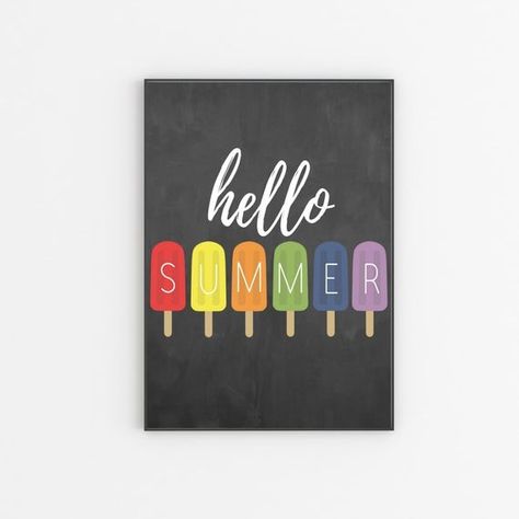 August Chalkboard, Kids Playroom Sign, Spring Chalkboard Art, Summer Chalkboard Art, Summer Chalkboard, Chalkboard Art Diy, Spring Chalkboard, Chalkboard Art Quotes, Popsicle Art